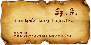Szentpétery Hajnalka névjegykártya