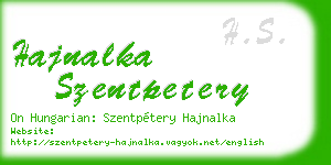 hajnalka szentpetery business card